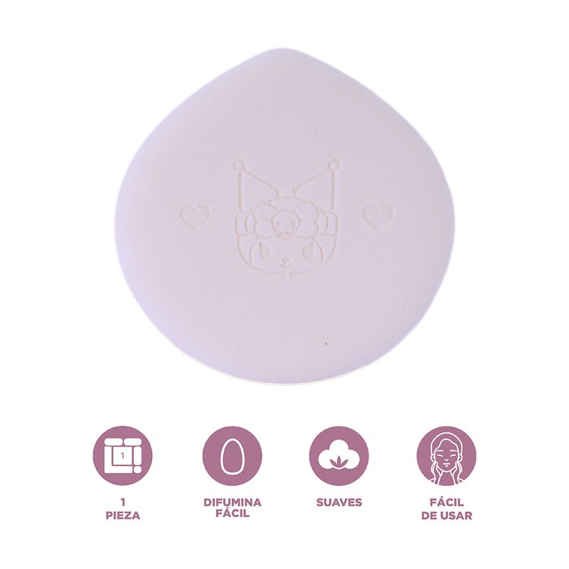 Esponja-De-Maquillaje-Con-Estuche-Sanrio-Kuromi-Tipo-Puff-Rosa-3-26726