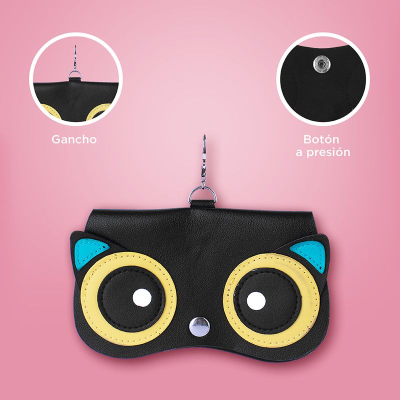 Funda-Para-Lentes-Gatito-Sint-tica-Negra-16x8-7-cm-5-26832