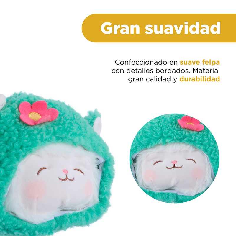 Peluche-Corderito-Con-Su-ter-Tejido-Felpa-Verde-28-5x15-cm-Acostado-5-27039