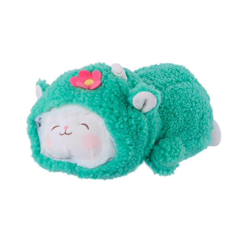 Peluche-Corderito-Con-Su-ter-Tejido-Felpa-Verde-28-5x15-cm-Acostado-1-27039