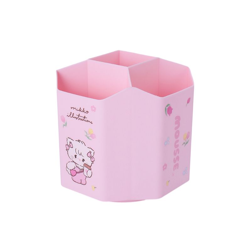 Organizador-De-Escritorio-Gatita-Mousse-Mikko-Pl-stico-Rosa-13x14-cm-Portal-pices-Giratorio-1-27054