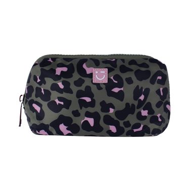 Cosmetiquera Estampado Animal Print Textil Verde 16x9 cm