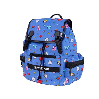 Mochila BT21 Multiestampado Textil Azul 12x26x15 cm