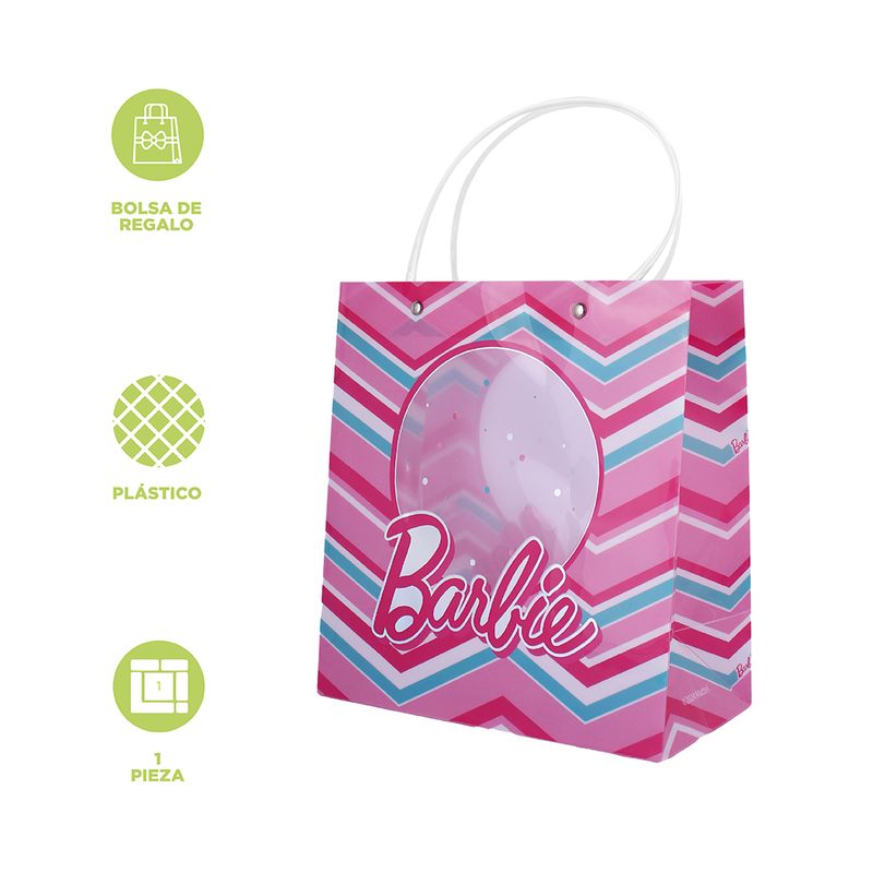 Bolsa-De-Regalo-Barbie-Estampado-Geom-trico-Sint-tica-Rosa-22-5x23-5-cm-3-27195