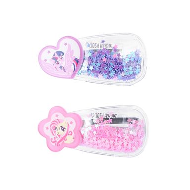 Set Broches Para Cabello My Little Pony Glitter Estrellas Sintéticos Multicolor 2 Piezas