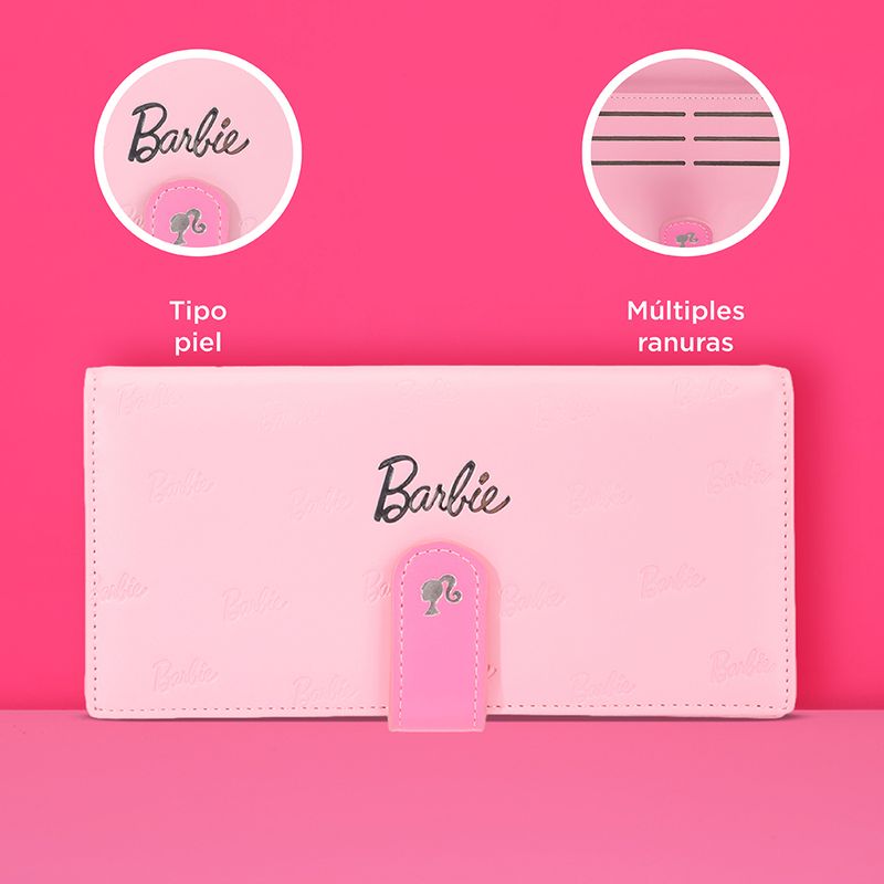 Cartera-Larga-Para-Mujer-Barbie-Sint-tica-Rosa-19x11-cm-5-26710