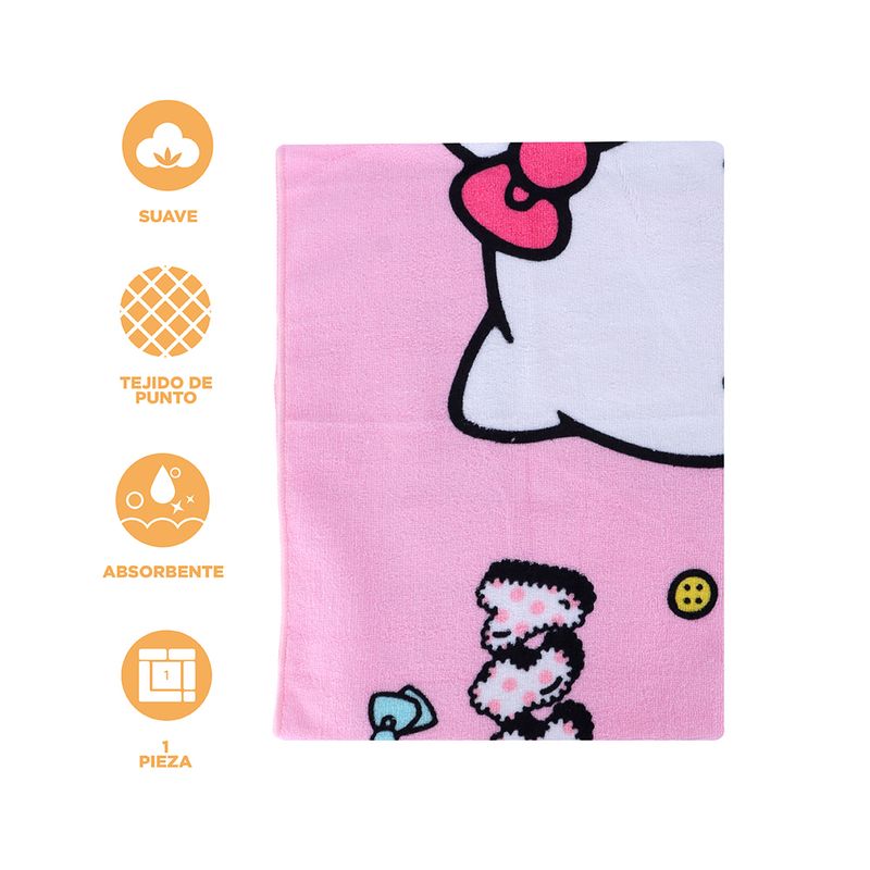 Toalla-De-Ba-o-Sanrio-Hello-Kitty-Textil-Rosa-64x127-cm-4-26931