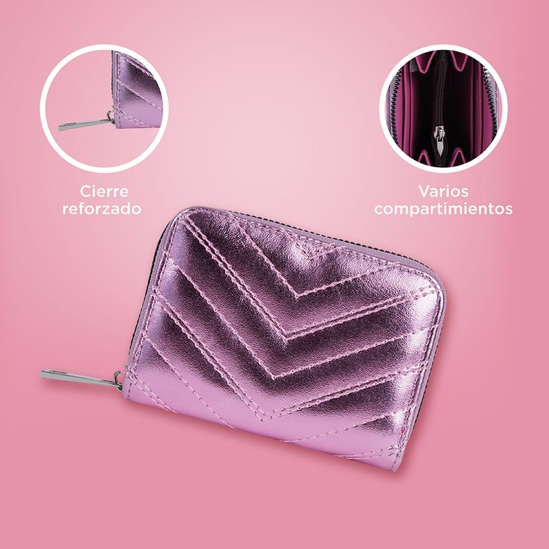 Cartera-Para-Mujer-Metalizada-Sintetica-Rosa-11x3x8-cm-5-27121
