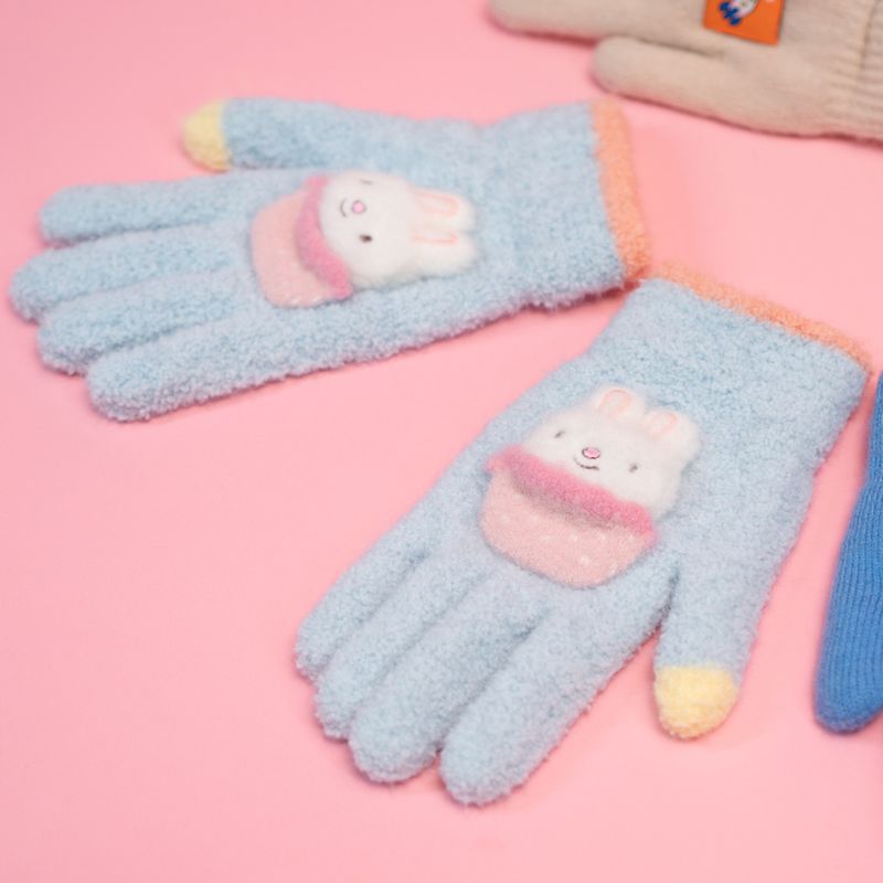Guantes-De-Invierno-Infantiles-Conejito-Afelpados-Textiles-Azules-Unitalla-3-27341
