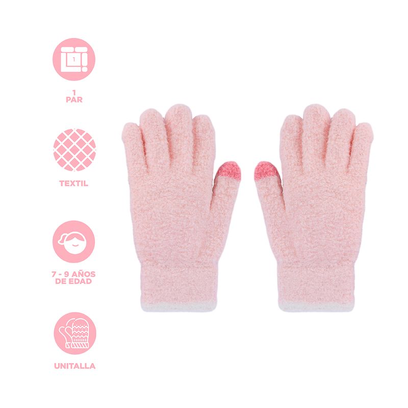Guantes-De-Invierno-Infantiles-Conejito-Afelpados-Textiles-Rosas-Unitalla-4-27342