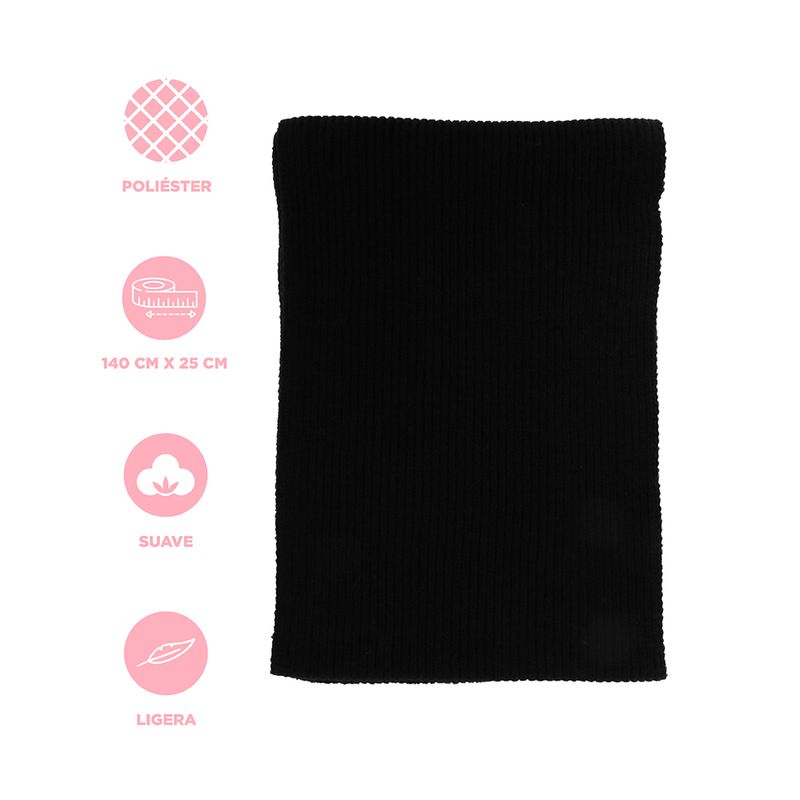 Bufanda-Tejido-Acanalado-Textil-Negra-140x25-cm-3-27359