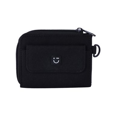 Cartera Para Hombre Casual 100% Poliéster Negra 11x9x2 cm