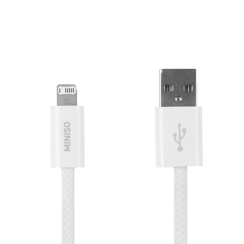 Cable-De-Carga-Y-Datos-Miniso-USB-A-Lightning-Nailon-Reforzado-Blanco-12W-1-26456