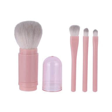 Kit Brochas De Maquillaje Portátil Sintéticas 4 Piezas