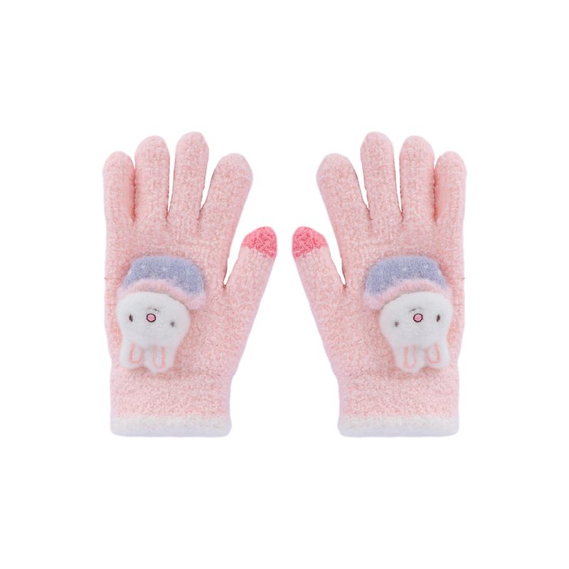 Guantes-De-Invierno-Infantiles-Conejito-Afelpados-Textiles-Rosas-Unitalla-1-27342