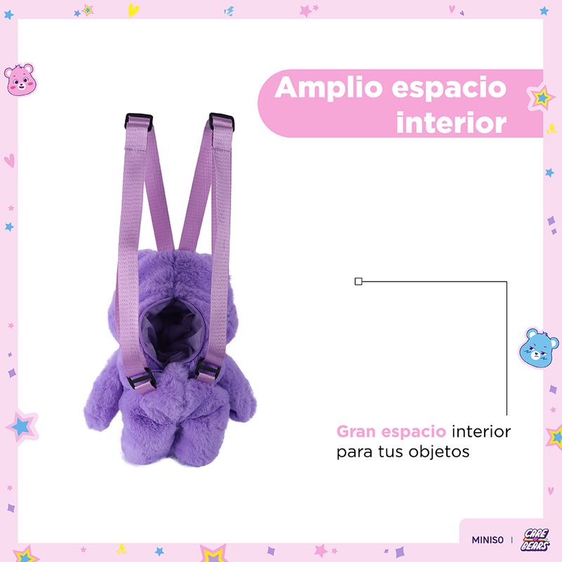 Mochila-De-Peluche-Ositos-Cari-ositos-Generosita-100-Poli-ster-Lila-18x31-cm-6-27487