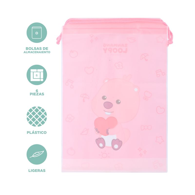 Set-Bolsas-De-Almacenamiento-Miniso-Zanmang-Loopy-Rosas-6-Piezas-4-25866