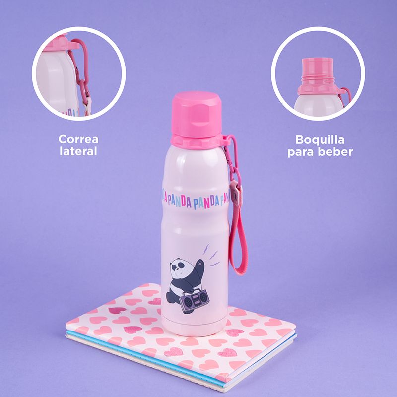 Termo-Con-Tapa-Enroscable-We-Bare-Bears-Panda-Music-Festival-Acero-Inoxidable-Rosa-600-ml-6-25380