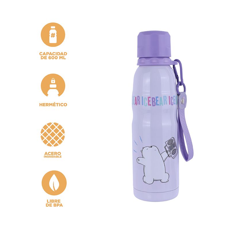 Termo-Con-Tapa-Enroscable-We-Bare-Bears-Polar-Music-Festival-Acero-Inoxidable-Morado-600-ml-4-25381