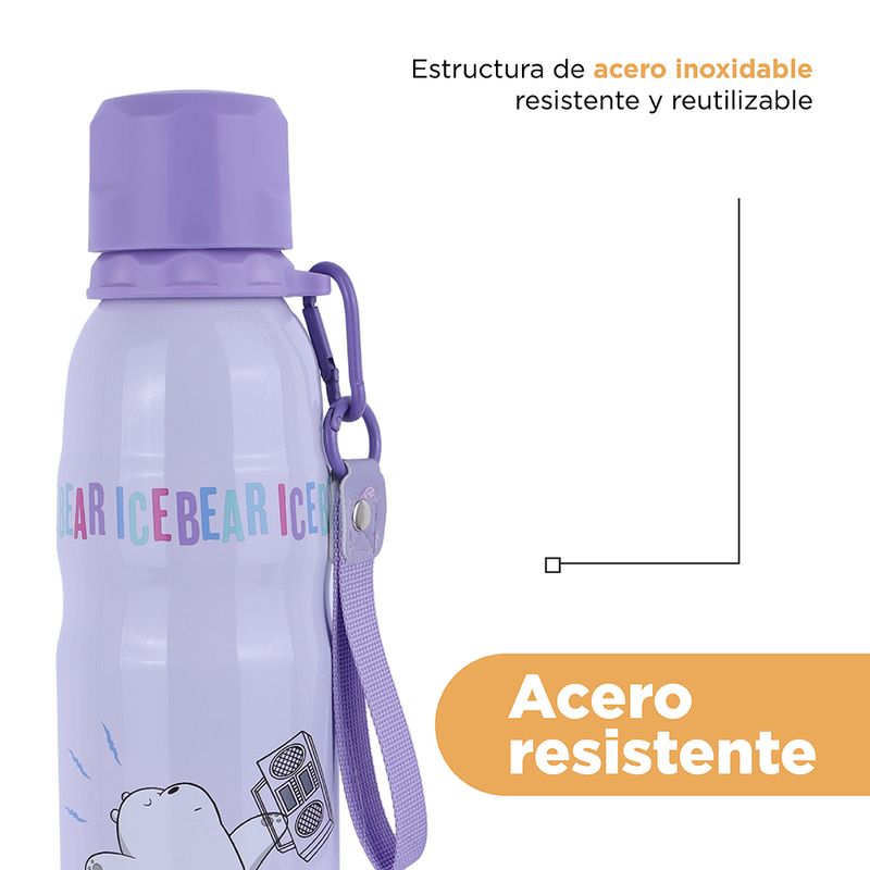 Termo-Con-Tapa-Enroscable-We-Bare-Bears-Polar-Music-Festival-Acero-Inoxidable-Morado-600-ml-7-25381
