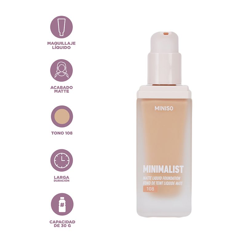 Base-De-Maquillaje-Liquida-Mate-Miniso-Minimalist-Tono-108-30-gr-3-26511