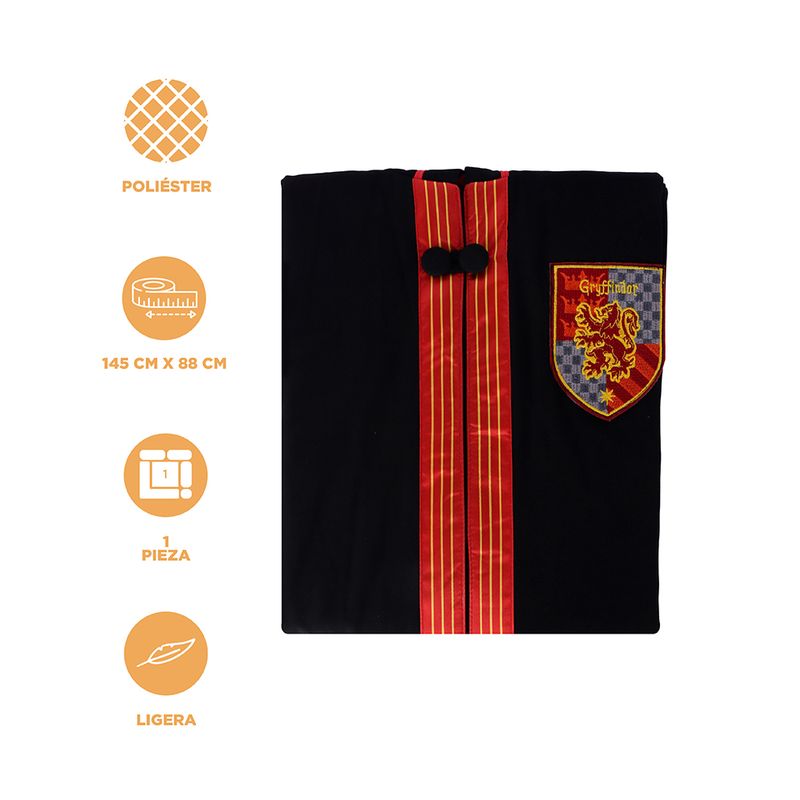 T-nica-Con-Capucha-Harry-Potter-Gryffindor-Corte-Medio-100-Poli-ster-Negro-3-25956