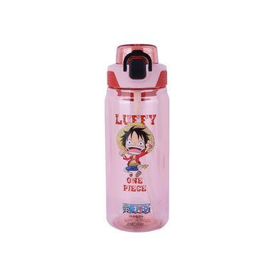 Cilindro Con Tapa Enroscable One Piece Monkey D. Luffy Plástico Rosa 780 ml