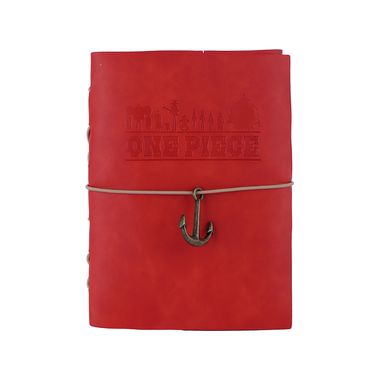 Libreta One Piece Pasta Tipo Cuero Roja 80 Hojas Blancas