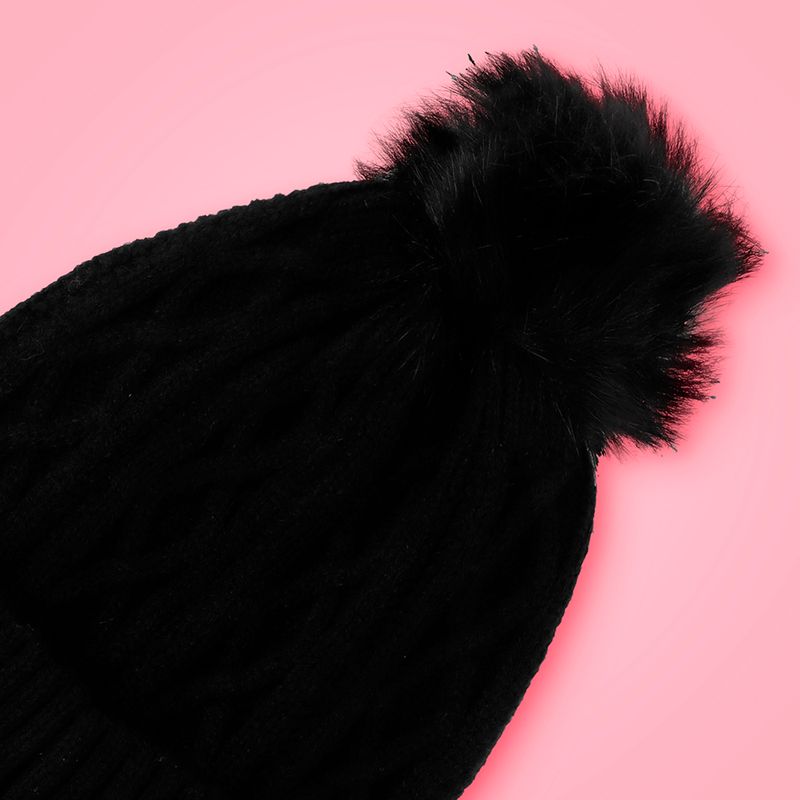 Gorro-De-Invierno-Tejido-Trenzado-Textil-Negro-57-cm-Unitalla-2-28658