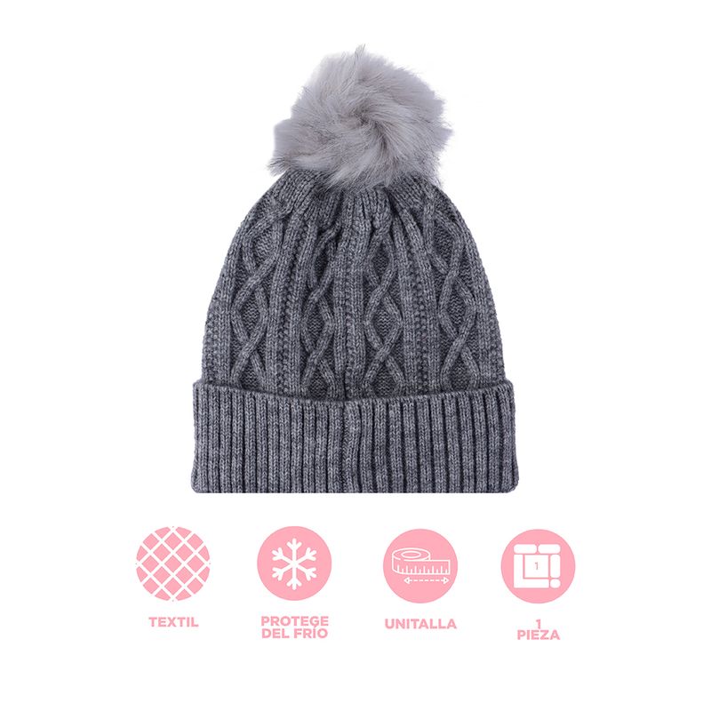 Gorro-De-Invierno-Tejido-Textil-Gris-Unitalla-3-28659