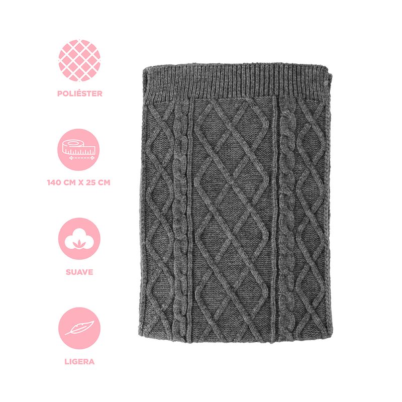 Bufanda-Tejido-Trenzado-Textil-Gris-140x25-cm-3-28664