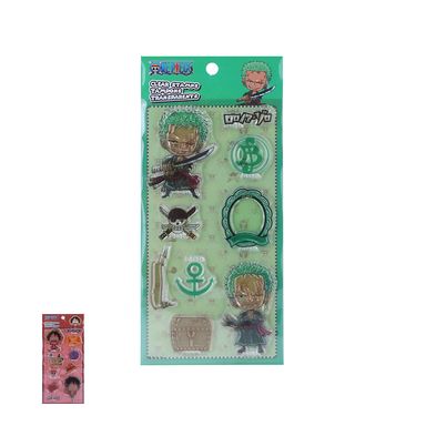 Plantilla De Stickers One Piece 3D Multicolor 10 Piezas