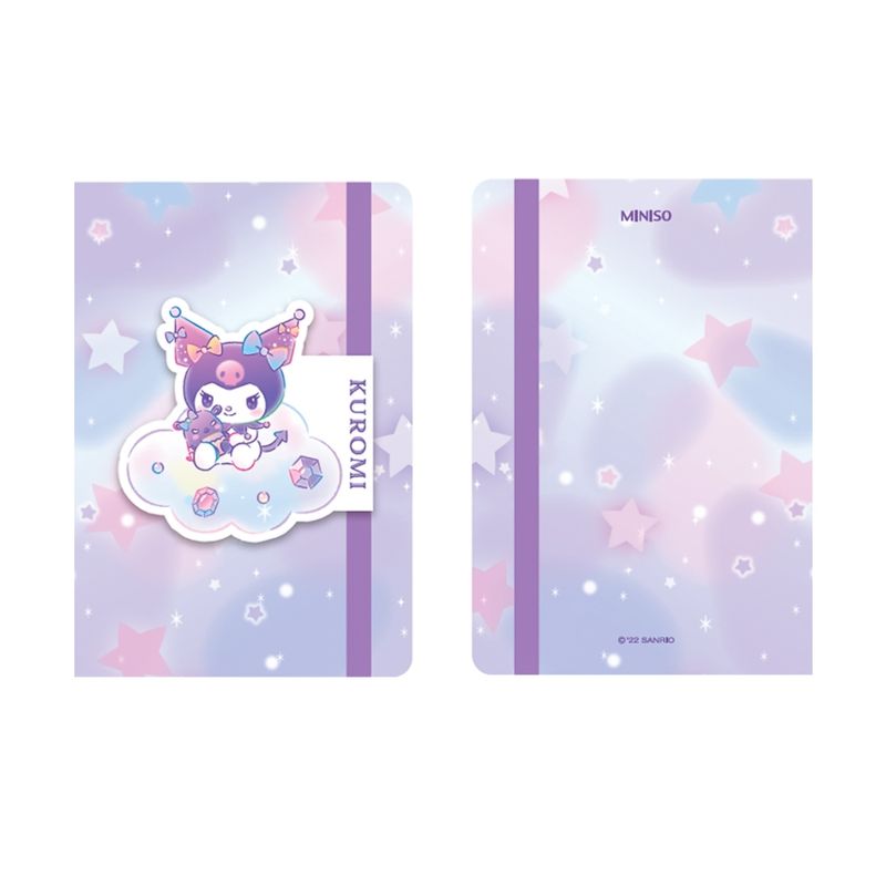 Libreta-Sanrio-Kuromi-Pasta-Dura-Lila-13-2x20-4-cm-Rayas-80-Hojas-1-16825