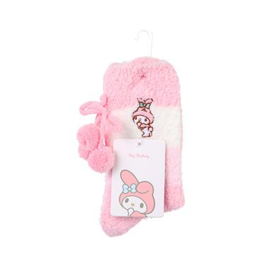Calcetines Para Mujer Sanrio My Melody Afelpadas 99% Poliéster, 1% Elastano Rosa