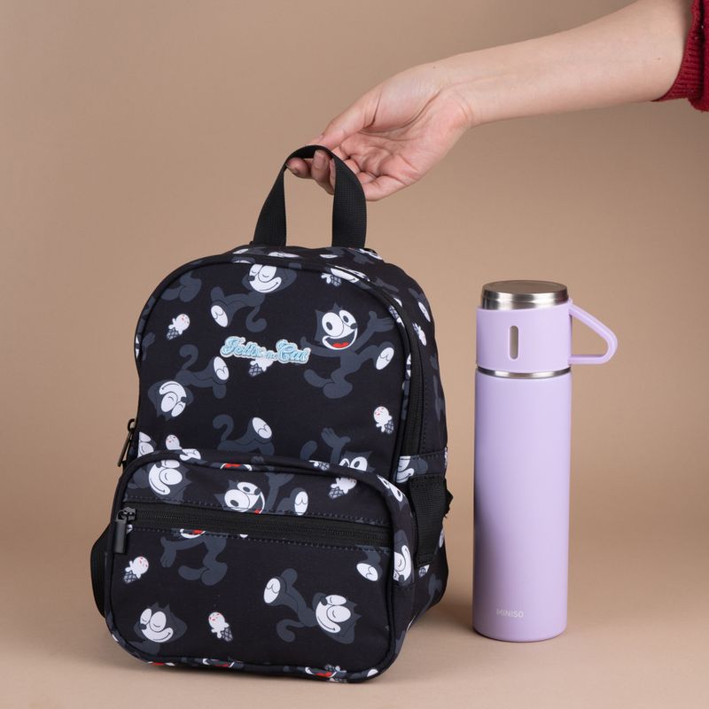 Mini-Mochila-Con-Cangurera-El-Gato-F-lix-100-Poli-ster-Negra-27x23x14-cm-2-27363