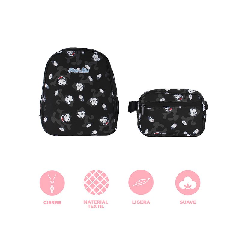 Mini-Mochila-Con-Cangurera-El-Gato-F-lix-100-Poli-ster-Negra-27x23x14-cm-4-27363