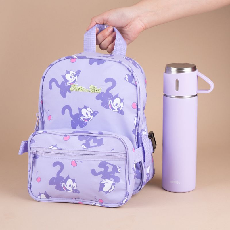 Mini-Mochila-Con-Cangurera-El-Gato-F-lix-100-Poli-ster-Lila-27x23x14-cm-2-27364