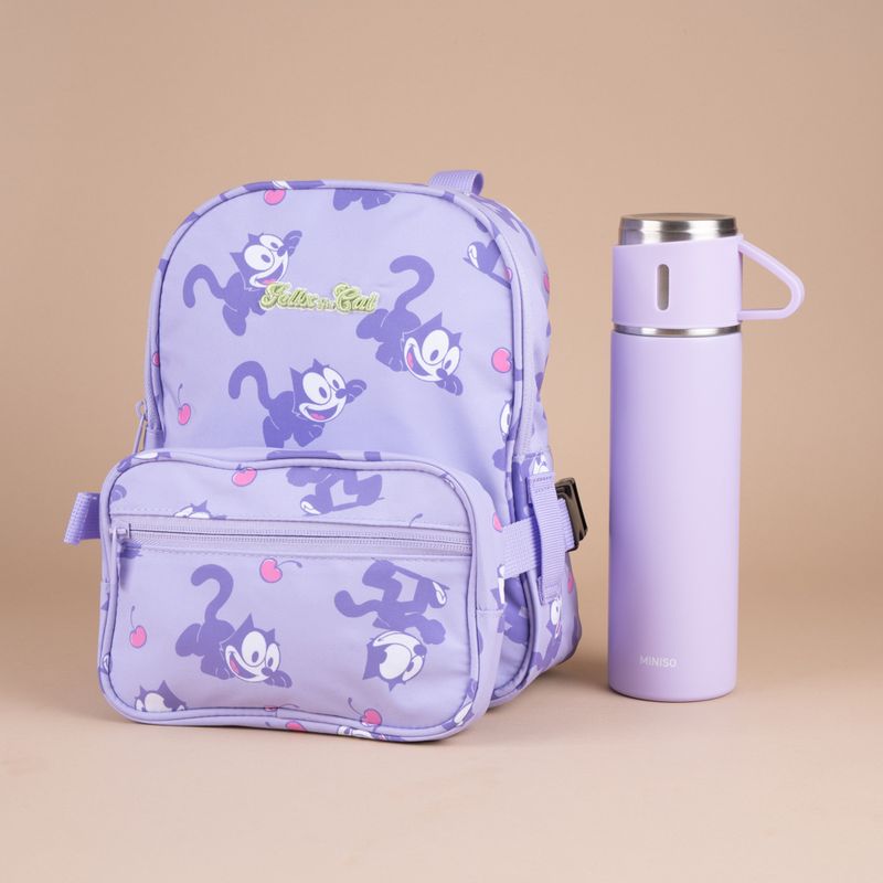 Mini-Mochila-Con-Cangurera-El-Gato-F-lix-100-Poli-ster-Lila-27x23x14-cm-3-27364