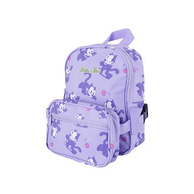 Mini Mochila Con Cangurera El Gato Félix 100% Poliéster Lila 27x23x14 cm