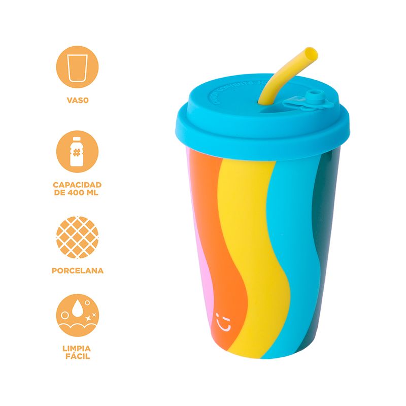 Vaso-Con-Tapa-Y-Popote-MINISO-Estampado-De-L-neas-Cer-mica-Multicolor-4-24713