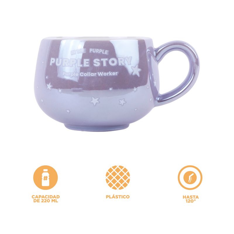 Taza-Con-Plato-Miniso-MINISO-Hologr-fica-Cer-mica-Lila-220-ml-4-24478