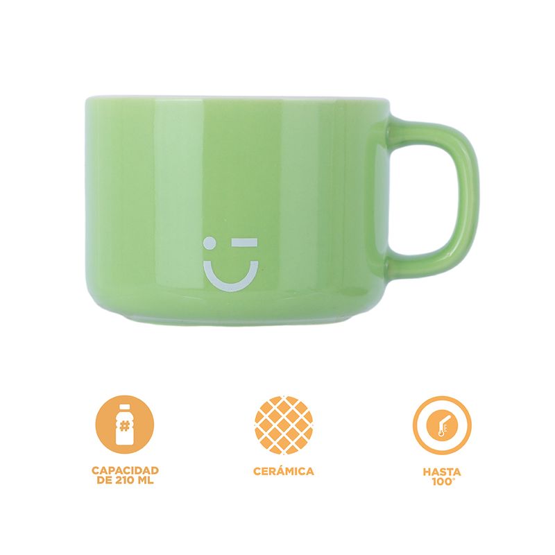 Taza-Con-Plato-Miniso-MINISO-Rainbow-Cer-mica-Verde-210-ml-3-24507