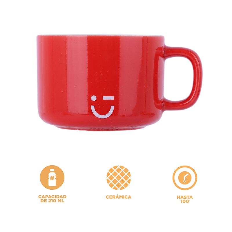 Taza-Con-Plato-Miniso-MINISO-Rainbow-Cer-mica-Roja-210-ml-3-24508