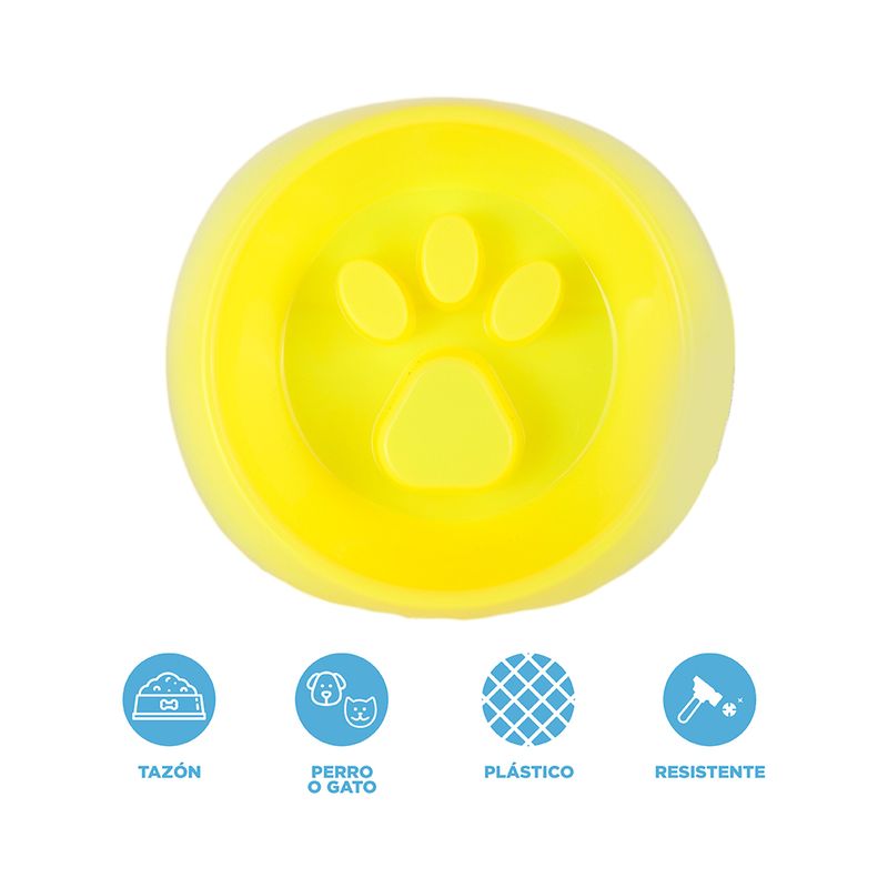 Taz-n-Para-Mascotas-Miniso-Huellita-Comedero-Lento-Sint-tico-Amarillo-3-24558