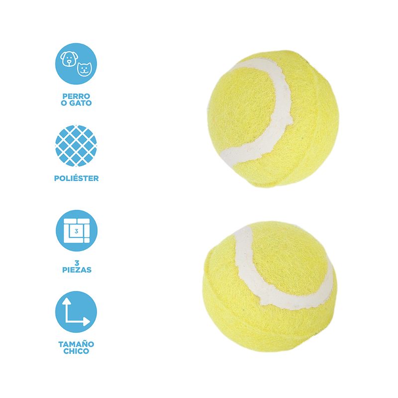 Juguetes-Para-Mascotas-Pelotas-Miniso-MINISO-Poli-ster-Amarillas-3-Piezas-3-24559