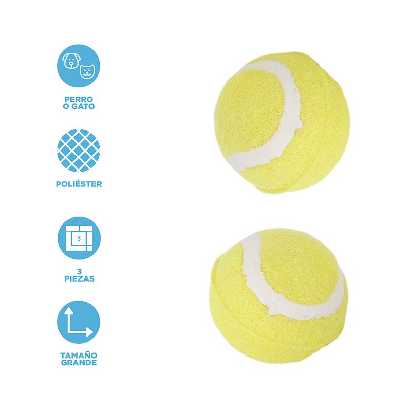 Juguetes-Para-Mascotas-Pelotas-Miniso-MINISO-Poli-ster-Amarillas-3-Piezas-3-24561