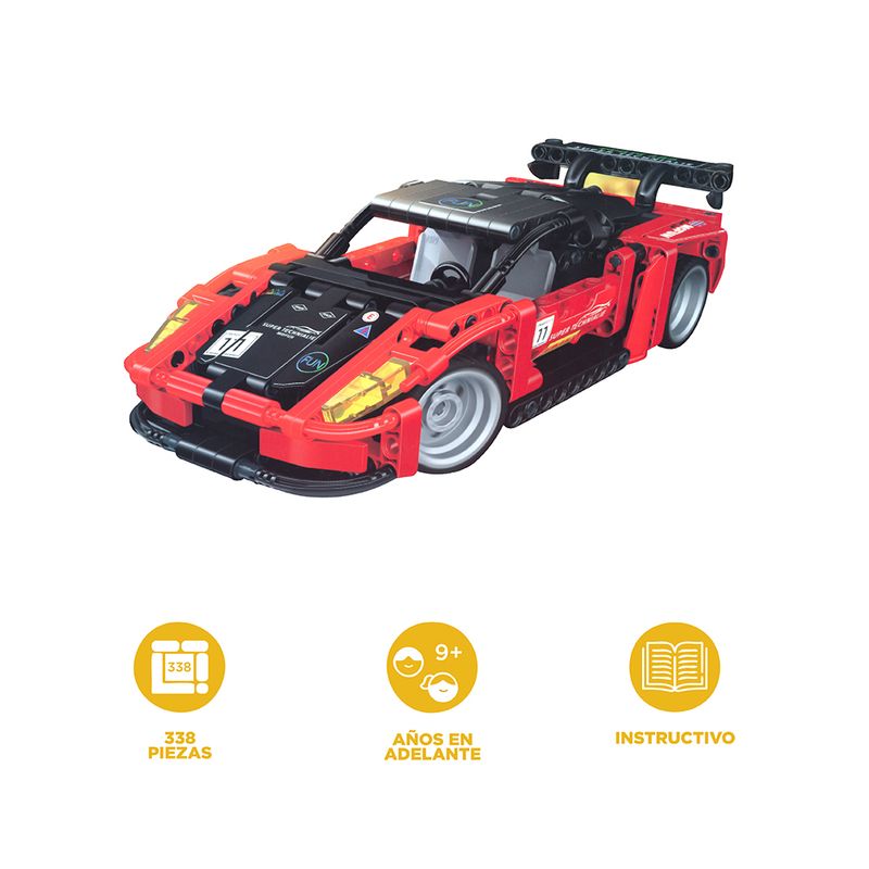 Bloques-De-Construcci-n-Miniso-MINISO-Auto-De-Carreras-Rojo-338-Piezas-4-24574