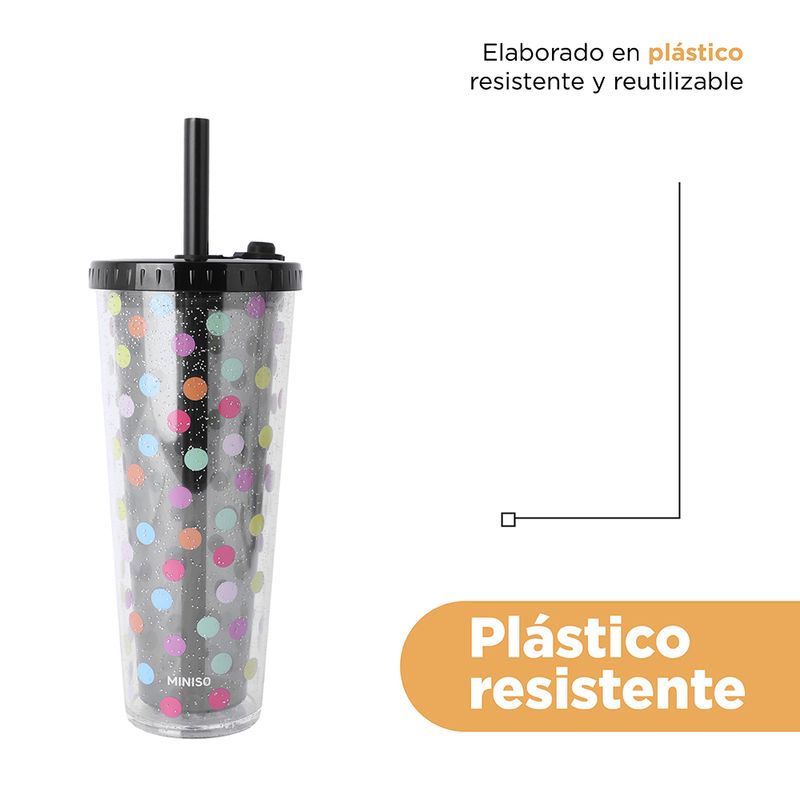 Vaso-Con-Tapa-Y-Popote-MINISO-Dots-Pl-stico-Negro-6-24897