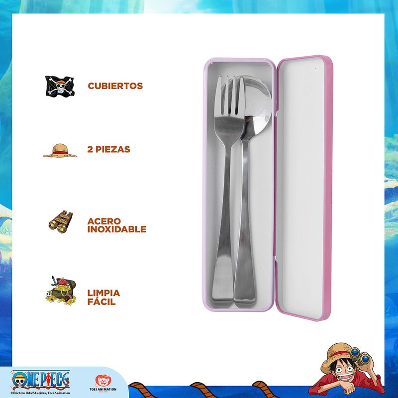 Kit-De-Cubiertos-Con-Estuche-One-Piece-Tony-Tony-Chopper-Acero-Inoxidable-Rosa-2-Piezas-3-25404