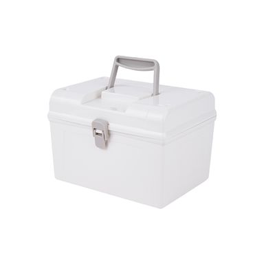 Caja De Almacenamiento Con Broche Plástico Blanca 21.6x17 cm